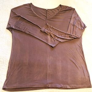 Ladies Dark Mauve slightly oversized off the shoulder tunic size large